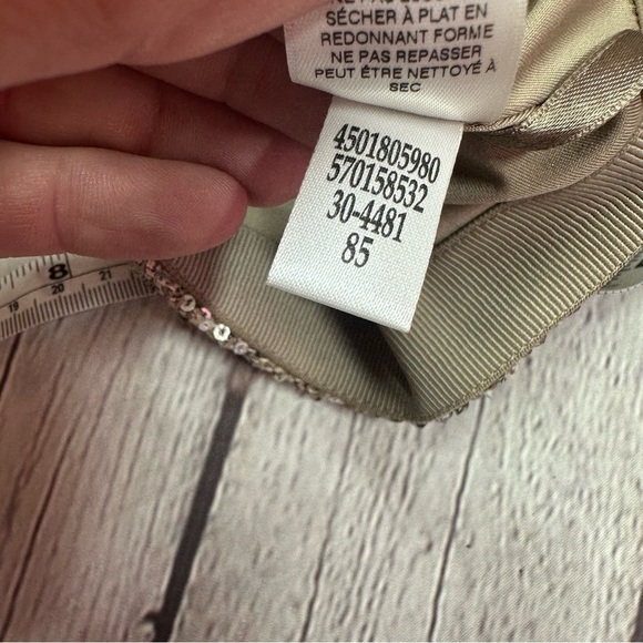 White House Black Market gold Sequin short pencil Skirt sz 12 special occasion - Picture 7 of 8